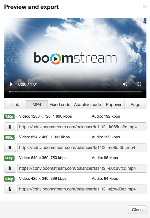 MP4 transcoding links