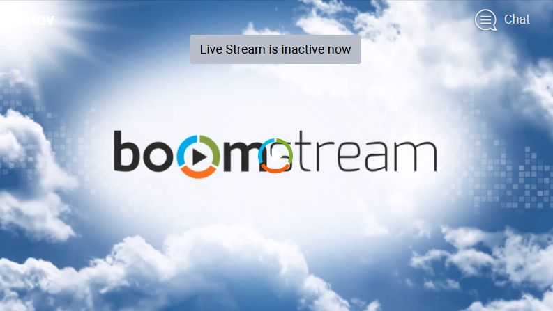 Collapsed live chat icon in the upper right corner of the Boomstream player