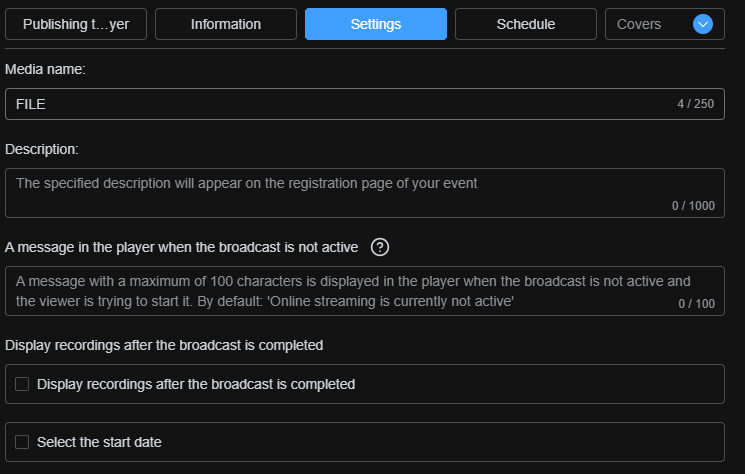 Configuring post-broadcast settings in the Boomstream dashboard